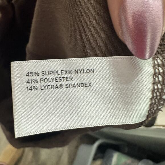 Duluth Trading Co L X 31 Brown Straight Leg High Rise Stretch Yoga Pants Pockets - Picture 7 of 9